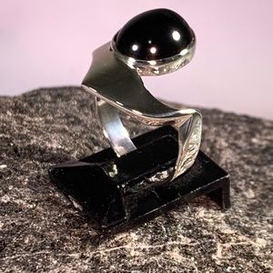 Beautiful Silver Ring .925 Real Onyx Stone.